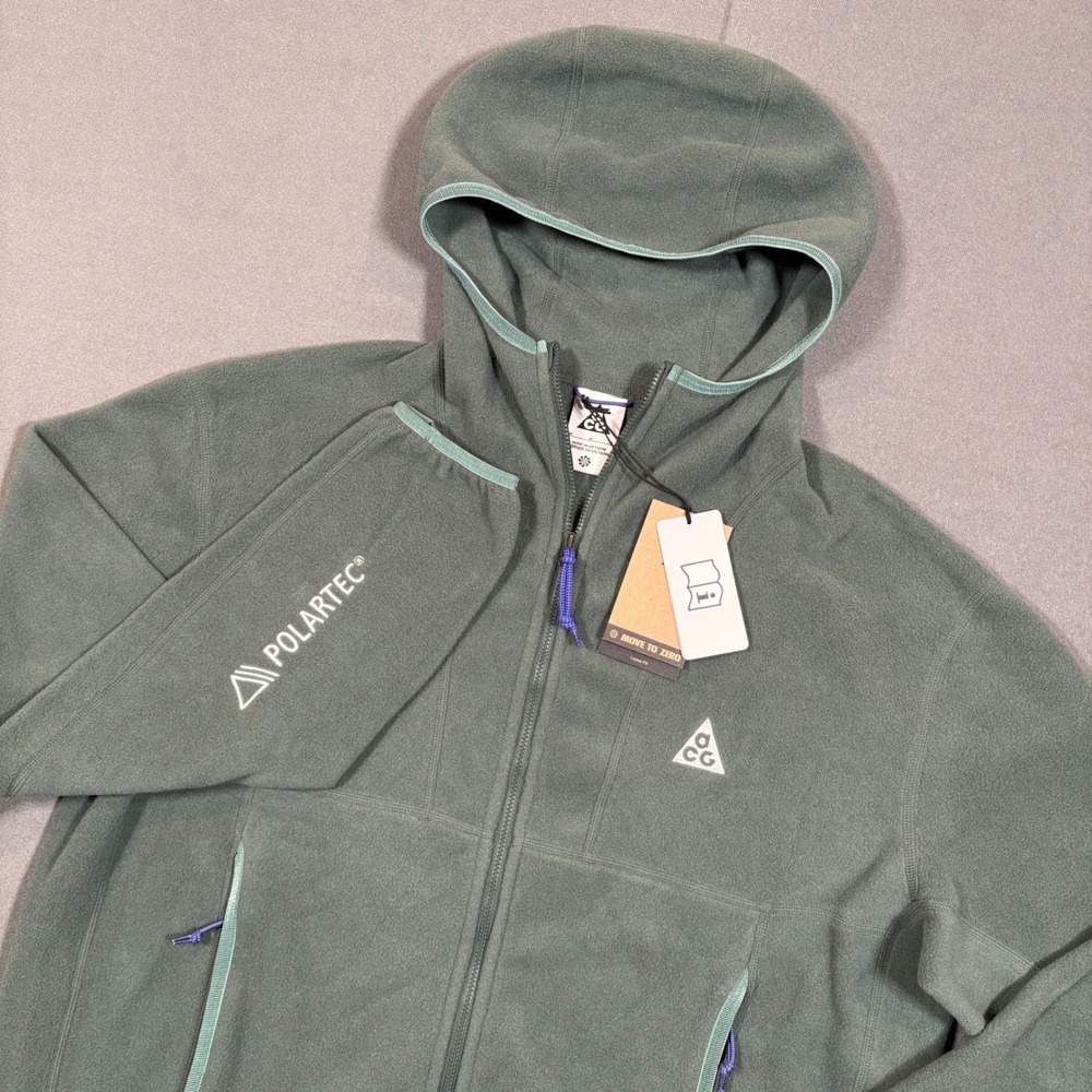 Nike ACG 'Wolf Tree' Polartec Mens Full-Zip Hoodie Fleece Green
